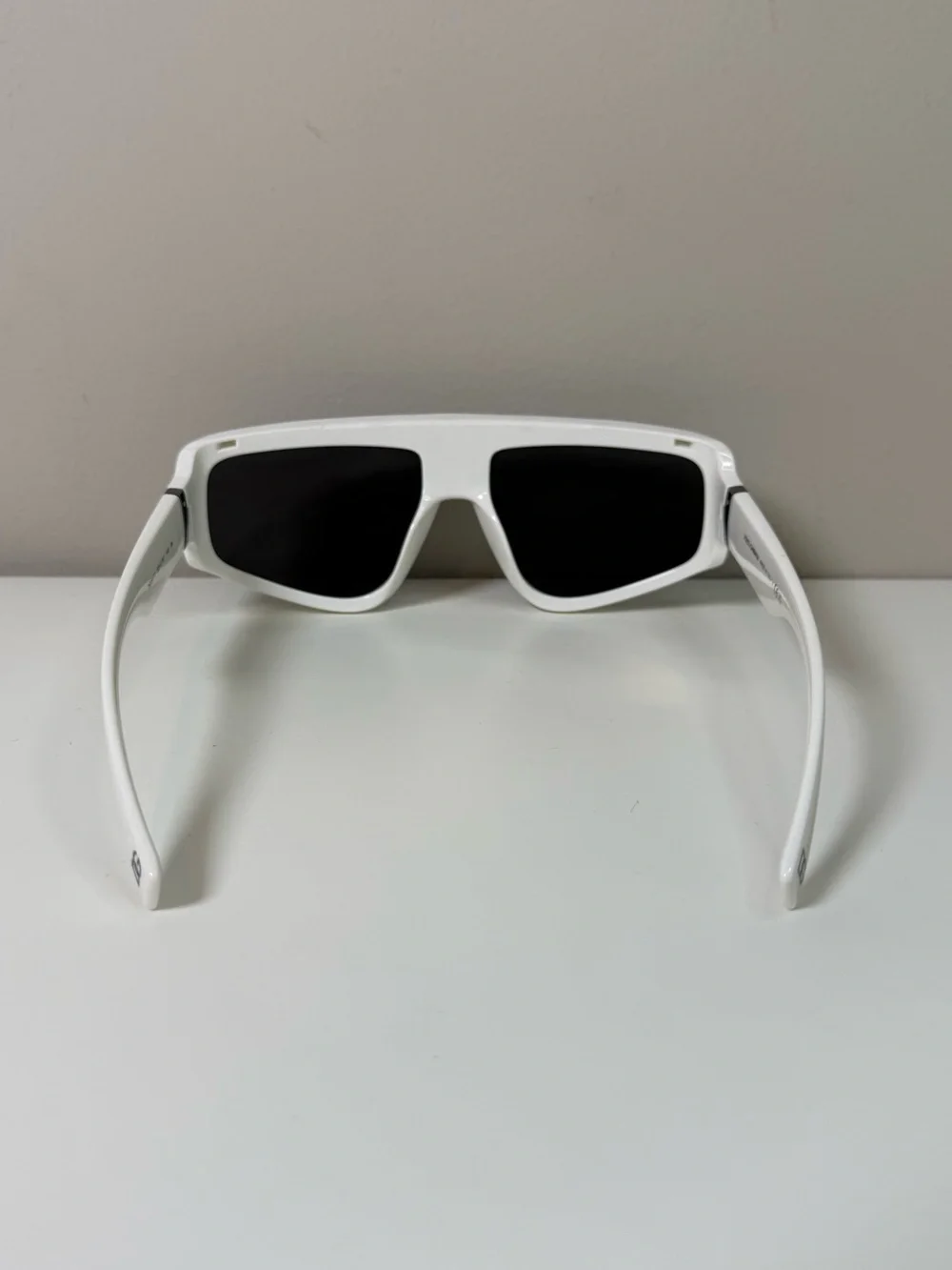 Dolce & Gabbana White Shield Sunglasses DG6177 Black Lens Wrap Style w/ Case